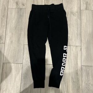 VS PINK size small Black Joggers with White Lettering